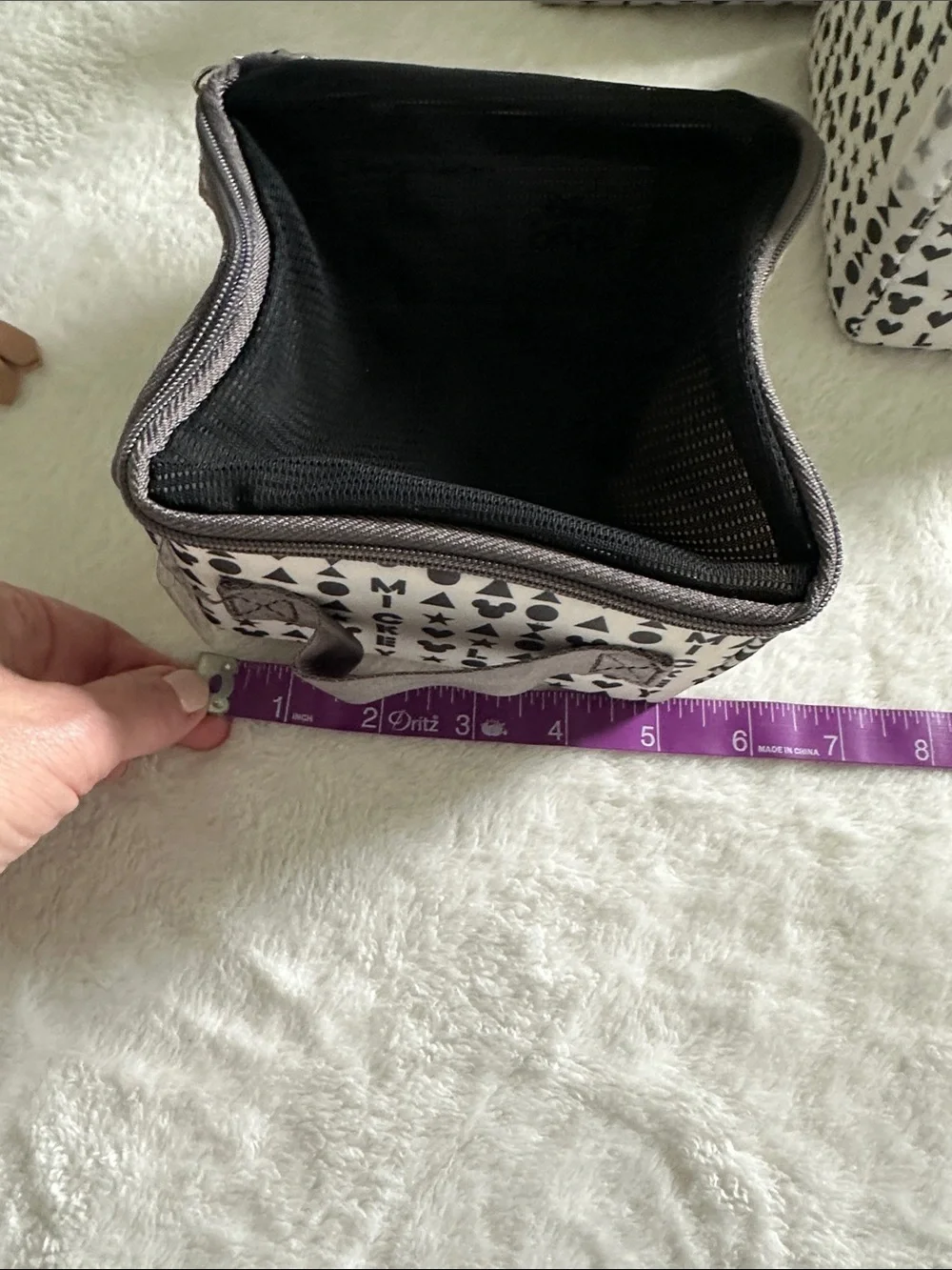 Petunia Pickle Bottom Disney Gray & White Patterned Bag Pouch Set